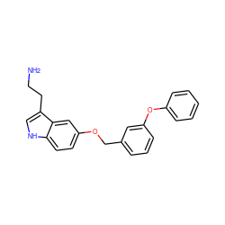 NCCc1c[nH]c2ccc(OCc3cccc(Oc4ccccc4)c3)cc12 ZINC000095595065