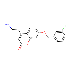 NCCc1cc(=O)oc2cc(OCc3cccc(Cl)c3)ccc12 ZINC000036520095