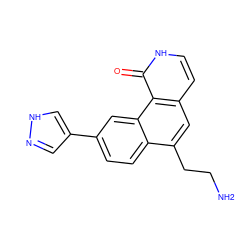 NCCc1cc2cc[nH]c(=O)c2c2cc(-c3cn[nH]c3)ccc12 ZINC000028955860