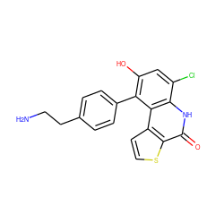 NCCc1ccc(-c2c(O)cc(Cl)c3[nH]c(=O)c4sccc4c23)cc1 ZINC000149786606