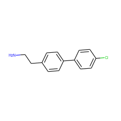 NCCc1ccc(-c2ccc(Cl)cc2)cc1 ZINC000033427452