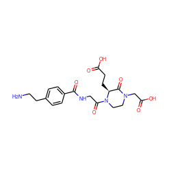 NCCc1ccc(C(=O)NCC(=O)N2CCN(CC(=O)O)C(=O)[C@@H]2CCC(=O)O)cc1 ZINC000003922911