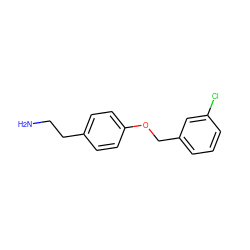 NCCc1ccc(OCc2cccc(Cl)c2)cc1 ZINC000011896873