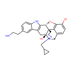 NCCc1ccc2[nH]c3c(c2c1)C[C@@]1(O)[C@H]2Cc4ccc(O)c5c4[C@@]1(CCN2CC1CC1)[C@H]3O5 ZINC000026377787