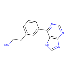 NCCc1cccc(-c2ncnc3nc[nH]c23)c1 ZINC000014961017