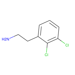 NCCc1cccc(Cl)c1Cl ZINC000002526834