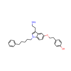 NCCc1cn(CCCCCc2ccccc2)c2ccc(OCCc3ccc(O)cc3)cc12 ZINC000049785022