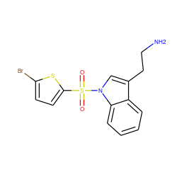 NCCc1cn(S(=O)(=O)c2ccc(Br)s2)c2ccccc12 ZINC000014975939