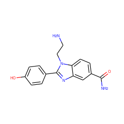 NCCn1c(-c2ccc(O)cc2)nc2cc(C(N)=O)ccc21 ZINC000473118645