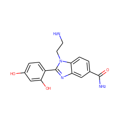 NCCn1c(-c2ccc(O)cc2O)nc2cc(C(N)=O)ccc21 ZINC000473120568