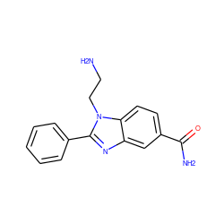 NCCn1c(-c2ccccc2)nc2cc(C(N)=O)ccc21 ZINC000473113391