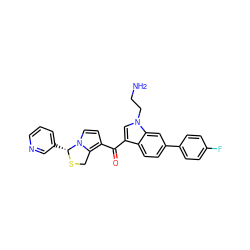 NCCn1cc(C(=O)c2ccn3c2CS[C@@H]3c2cccnc2)c2ccc(-c3ccc(F)cc3)cc21 ZINC000026732966