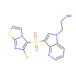 NCCn1cc(S(=O)(=O)c2c(Cl)nc3sccn23)c2ncccc21 ZINC000045287720