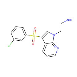 NCCn1cc(S(=O)(=O)c2cccc(Cl)c2)c2cccnc21 ZINC000038928649