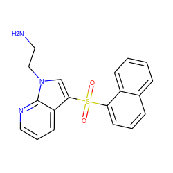 NCCn1cc(S(=O)(=O)c2cccc3ccccc23)c2cccnc21 ZINC000003927097