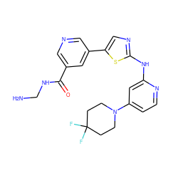 NCNC(=O)c1cncc(-c2cnc(Nc3cc(N4CCC(F)(F)CC4)ccn3)s2)c1 ZINC000084615442