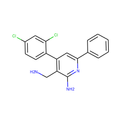 NCc1c(-c2ccc(Cl)cc2Cl)cc(-c2ccccc2)nc1N ZINC000027203788