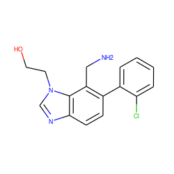 NCc1c(-c2ccccc2Cl)ccc2ncn(CCO)c12 ZINC000029124795