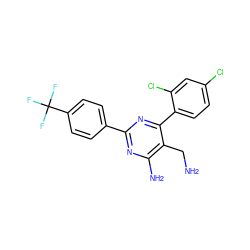 NCc1c(N)nc(-c2ccc(C(F)(F)F)cc2)nc1-c1ccc(Cl)cc1Cl ZINC000014948365