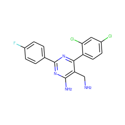 NCc1c(N)nc(-c2ccc(F)cc2)nc1-c1ccc(Cl)cc1Cl ZINC000014948359