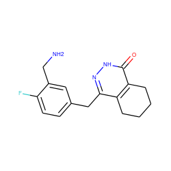 NCc1cc(Cc2n[nH]c(=O)c3c2CCCC3)ccc1F ZINC000139499940