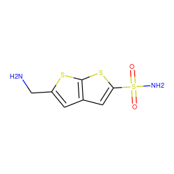 NCc1cc2cc(S(N)(=O)=O)sc2s1 ZINC000013822148