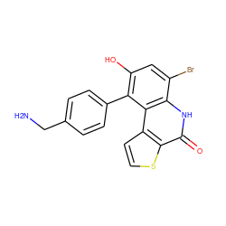 NCc1ccc(-c2c(O)cc(Br)c3[nH]c(=O)c4sccc4c23)cc1 ZINC000149955958