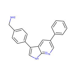 NCc1ccc(-c2c[nH]c3ncc(-c4ccccc4)cc23)cc1 ZINC000043020165