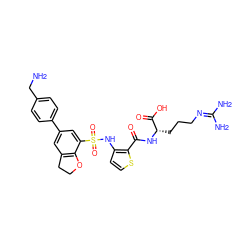 NCc1ccc(-c2cc3c(c(S(=O)(=O)Nc4ccsc4C(=O)N[C@@H](CCCN=C(N)N)C(=O)O)c2)OCC3)cc1 ZINC000205101032