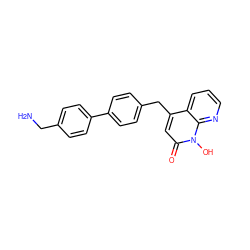 NCc1ccc(-c2ccc(Cc3cc(=O)n(O)c4ncccc34)cc2)cc1 ZINC000043202644