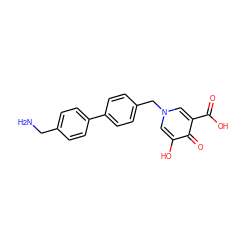 NCc1ccc(-c2ccc(Cn3cc(O)c(=O)c(C(=O)O)c3)cc2)cc1 ZINC000653885931