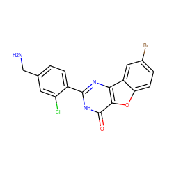 NCc1ccc(-c2nc3c(oc4ccc(Br)cc43)c(=O)[nH]2)c(Cl)c1 ZINC000084668543