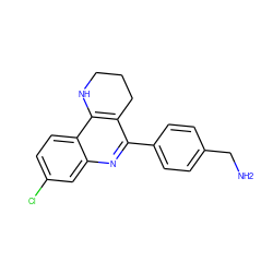 NCc1ccc(-c2nc3cc(Cl)ccc3c3c2CCCN3)cc1 ZINC000653784794