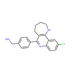 NCc1ccc(-c2nc3ccc(Cl)cc3c3c2CCCCN3)cc1 ZINC000653780784