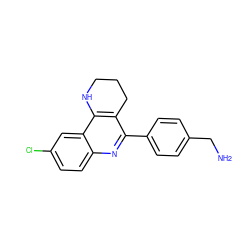 NCc1ccc(-c2nc3ccc(Cl)cc3c3c2CCCN3)cc1 ZINC000653780744