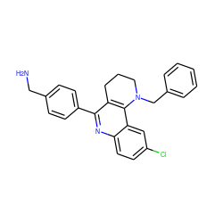 NCc1ccc(-c2nc3ccc(Cl)cc3c3c2CCCN3Cc2ccccc2)cc1 ZINC000653785989