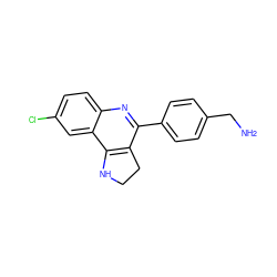 NCc1ccc(-c2nc3ccc(Cl)cc3c3c2CCN3)cc1 ZINC000653780817