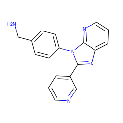 NCc1ccc(-n2c(-c3cccnc3)nc3cccnc32)cc1 ZINC000095573847