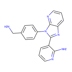NCc1ccc(-n2c(-c3cccnc3N)nc3cccnc32)cc1 ZINC000095574577
