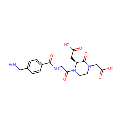 NCc1ccc(C(=O)NCC(=O)N2CCN(CC(=O)O)C(=O)[C@@H]2CC(=O)O)cc1 ZINC000013778009