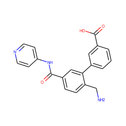 NCc1ccc(C(=O)Nc2ccncc2)cc1-c1cccc(C(=O)O)c1 ZINC000096286471