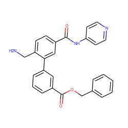 NCc1ccc(C(=O)Nc2ccncc2)cc1-c1cccc(C(=O)OCc2ccccc2)c1 ZINC000096286484