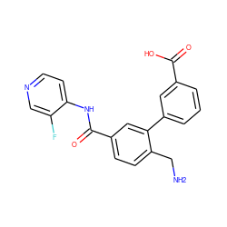 NCc1ccc(C(=O)Nc2ccncc2F)cc1-c1cccc(C(=O)O)c1 ZINC000096286493