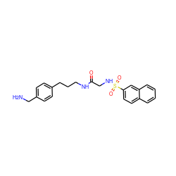 NCc1ccc(CCCNC(=O)CNS(=O)(=O)c2ccc3ccccc3c2)cc1 ZINC000034804697