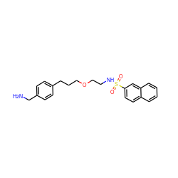 NCc1ccc(CCCOCCNS(=O)(=O)c2ccc3ccccc3c2)cc1 ZINC000034804687