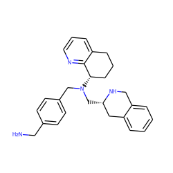 NCc1ccc(CN(C[C@H]2Cc3ccccc3CN2)[C@H]2CCCc3cccnc32)cc1 ZINC001772646108