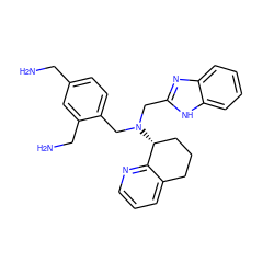 NCc1ccc(CN(Cc2nc3ccccc3[nH]2)[C@@H]2CCCc3cccnc32)c(CN)c1 ZINC000066102064