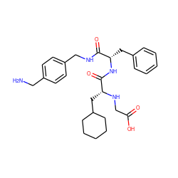 NCc1ccc(CNC(=O)[C@H](Cc2ccccc2)NC(=O)[C@@H](CC2CCCCC2)NCC(=O)O)cc1 ZINC000206305051