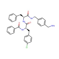 NCc1ccc(CNC(=O)[C@H](Cc2ccccc2)NC(=O)[C@@H](Cc2ccc(Cl)cc2)NC(=O)c2ccccc2)cc1 ZINC000206328094