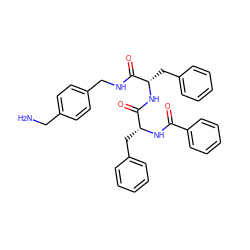 NCc1ccc(CNC(=O)[C@H](Cc2ccccc2)NC(=O)[C@@H](Cc2ccccc2)NC(=O)c2ccccc2)cc1 ZINC000206306699